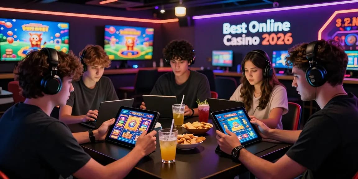 Jeux de casino en ligne sur table avec amis, meilleur casino en ligne ambiance festive.