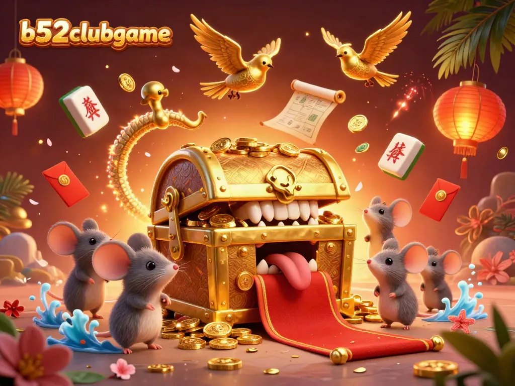 b52clubgame invites you to win riches with alluring gaming elements in an engaging, colorful illustration.