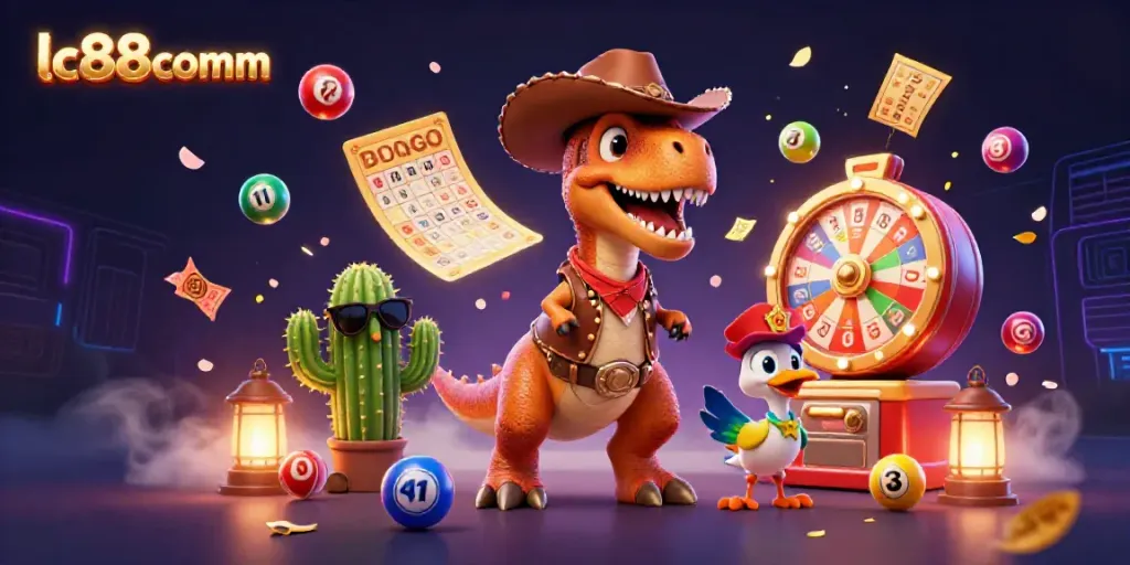 Win big with lc88comm in this colorful 3D illustrated casino scene filled with excitement.