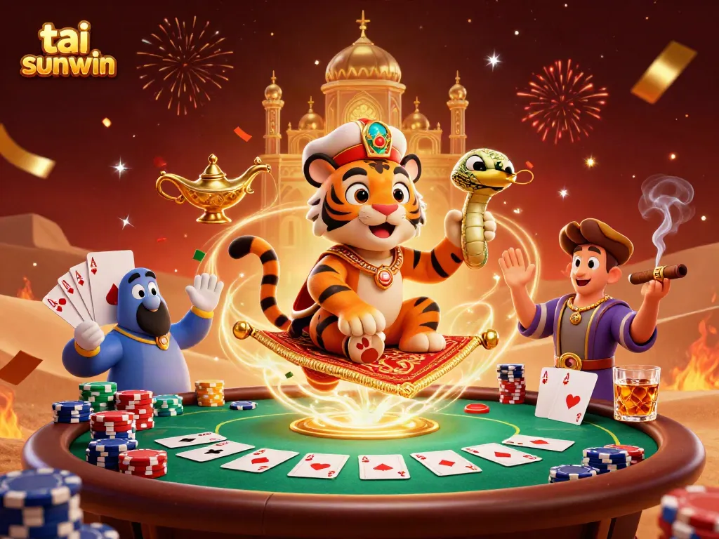 Experience the excitement of tai sunwin with a vibrant 3D casino adventure featuring a magical tiger sultan.