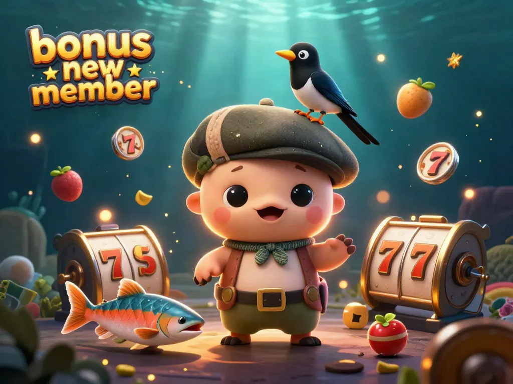 Engage with a bonus new member offer while enjoying thrilling slot games featuring vibrant characters and elements.