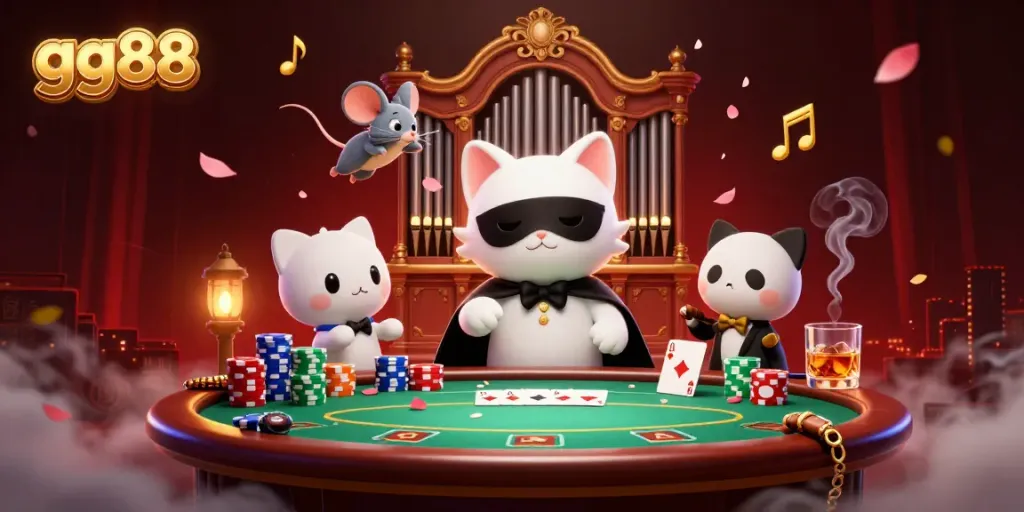 Experience excitement with gg88 at a vibrant casino scene featuring characters and gaming elements.