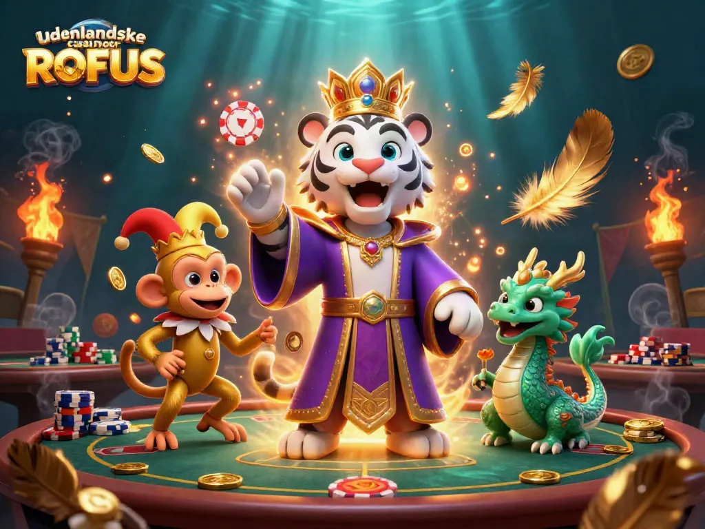 Experience vibrant action at udenlandske casinoer uden ROFUS featuring playful characters and dynamic game elements.