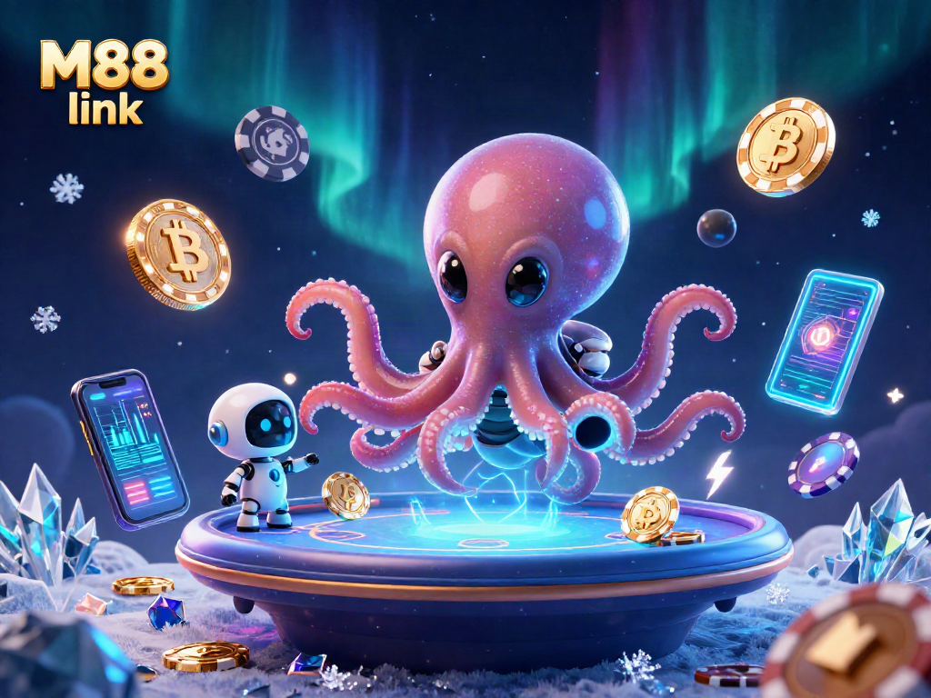 Experience the thrill of the M88 link ecosystem with this vibrant 3D casino scene.