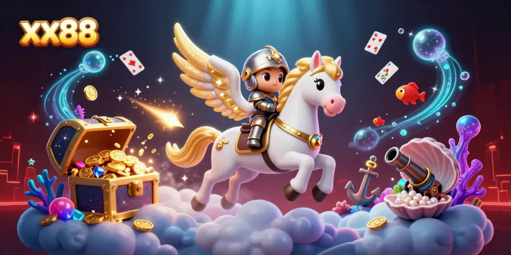 Experience thrilling gameplay at xx88 with a magical scene of cherished characters amid dynamic gaming elements.