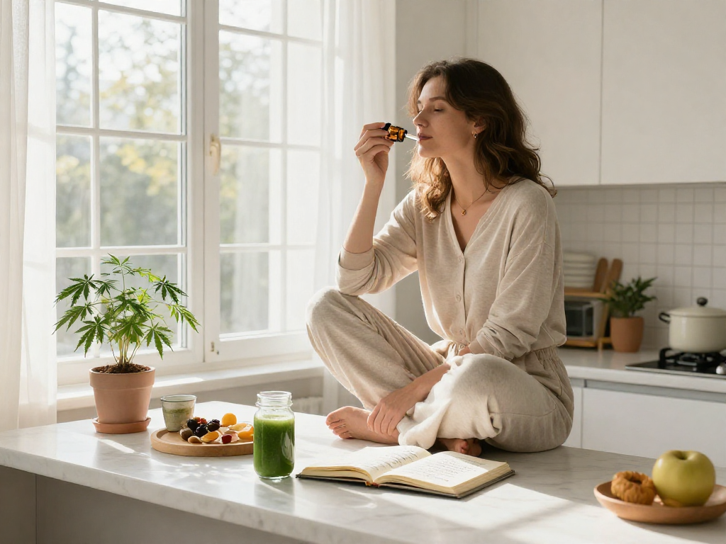 Meilleur site pari en ligne - Huile CBD organique pour un mode de vie sain dans une cuisine lumineuse.
