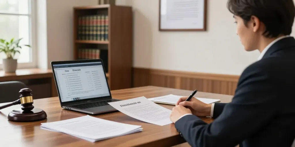 landlord consulting lawyer about eviction procedures to learn more