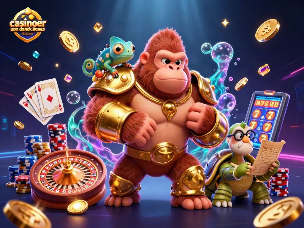 Experience the thrill of casinoer uden dansk licens with a vibrant 3D illustration of excitement and winning moments.