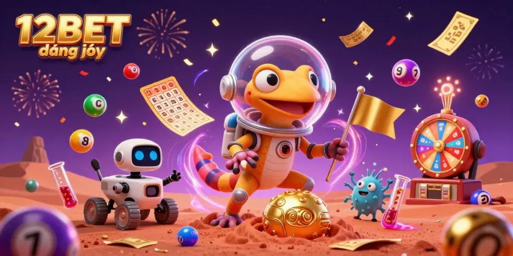 Experience thrilling gameplay at 12BET đăng nhập with lively lottery balls and vibrant casino elements.