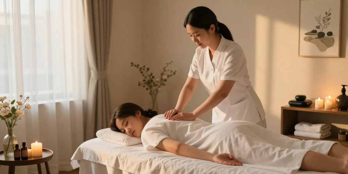Relaxing 서울출장안마 massage therapy session in a serene spa environment with warm ambiance.