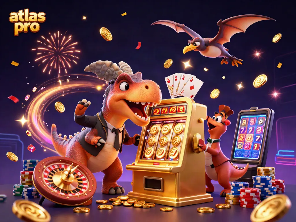 Le pachycéphalosaure d'Atlas Pro remporte le jackpot sur une machine à sous en pleine action.
