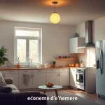 Enhance your économie d'énergie with energy-saving appliances and LED lighting in a cozy home.