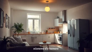 Enhance your économie d'énergie with energy-saving appliances and LED lighting in a cozy home.