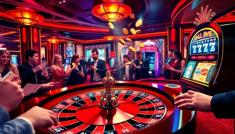 Action-packed gambling scene at https://topclub.space/ with roulette and poker excitement.