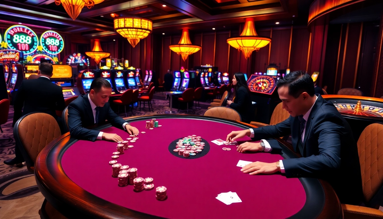 Players experiencing high-stakes excitement at the 888b casino table.