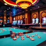 GACAM888 casino scene showcasing vibrant gaming tables and engaging live dealers.
