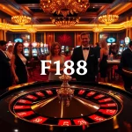 Engaging players experience F168's luxurious casino atmosphere with roulette and slot games.