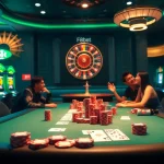 Experience thrilling gaming moments at F8bet, featuring poker, roulette, and vibrant casino elements.
