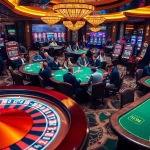 SV388 players enjoy an exciting game of poker at a vibrant casino, showcasing luxury and thrill.