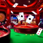 Dynamic gambling action representing https://topclub.site/ with poker tables and vibrant casino elements.