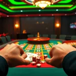 Engaging scene of an online casino interface emphasizing the excitement of lc88 bet with vibrant colors and casino elements.