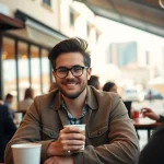 Personnes profitant d'un style de vie moderne dans un café dynamique.