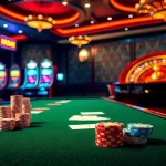 Experience the excitement of casino crypto at a luxurious gaming table with poker chips.