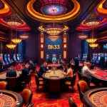 The Bk33 club excitingly features players at luxury casino tables, highlighting thrill and elegance.