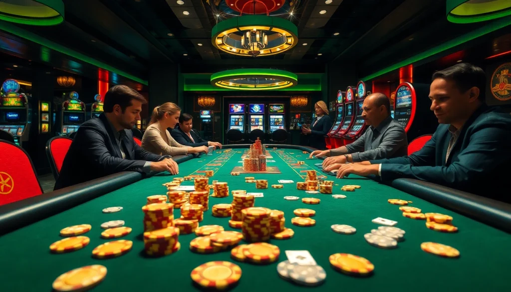 Players strategizing their moves in a high-stakes poker game at 88aa casino table.