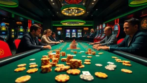 Players strategizing their moves in a high-stakes poker game at 88aa casino table.