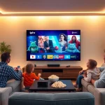 Vivez le Meilleur Abonnement IPTV 4K en France avec une famille profitant du streaming en haute définition.