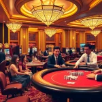 Experience the thrill of Nhà cái 23win with players enjoying elegant tables and vibrant slot machines.