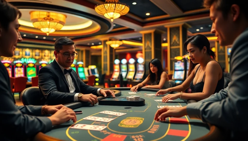 Découvrez le casino en ligne argent réel avec des joueurs engagés au blackjack dans un cadre animé.