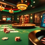 Experience casino en ligne france légal with a vibrant gaming table and roulette wheel.