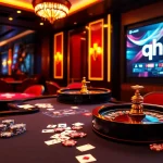 Engaging gamblers at a luxurious casino table featuring qh88 roulette and poker chips.
