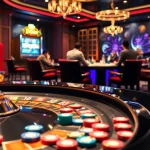 88i betting enthusiasts enjoying a thrilling game of roulette in a luxurious casino atmosphere.