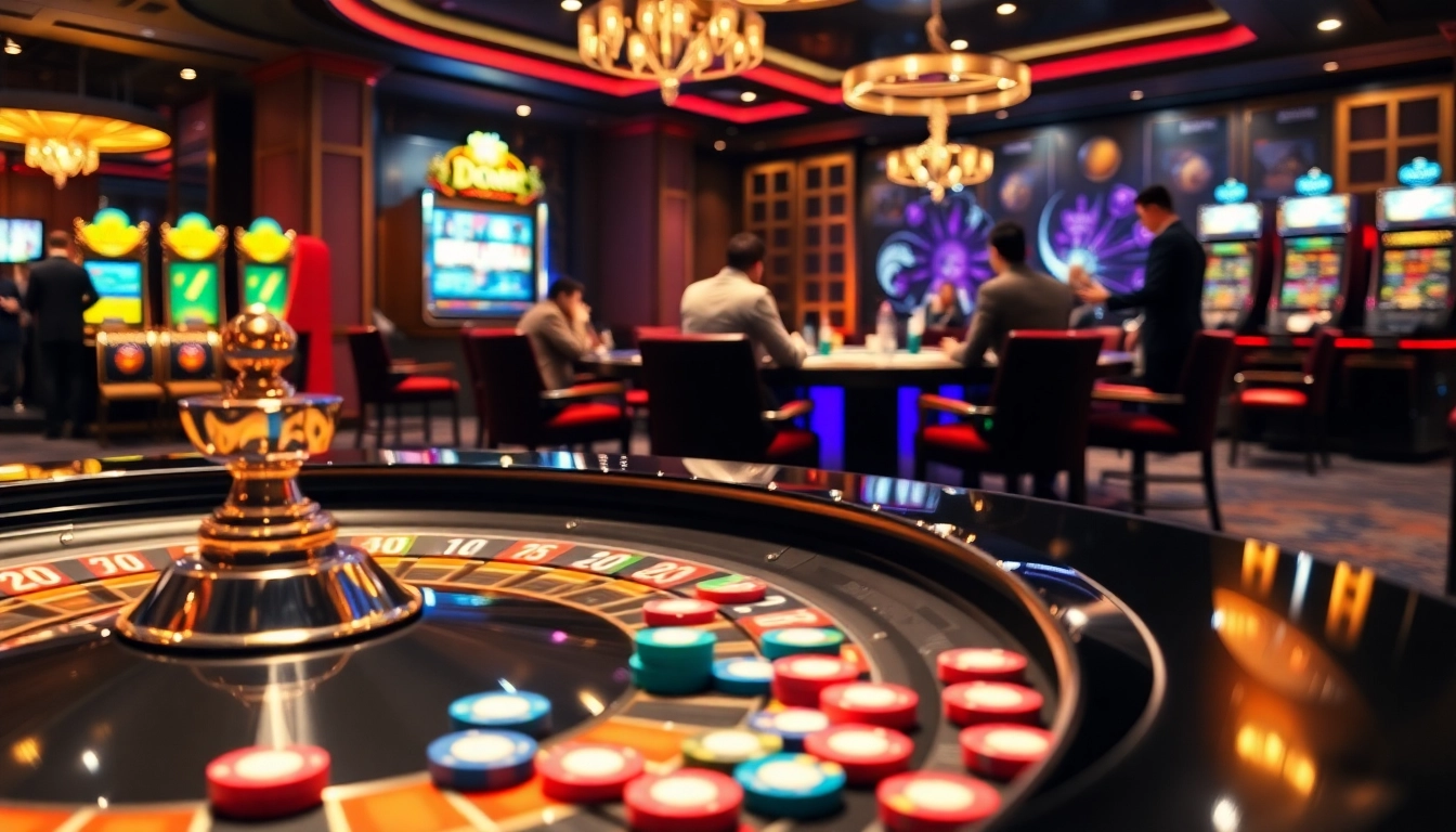 88i betting enthusiasts enjoying a thrilling game of roulette in a luxurious casino atmosphere.