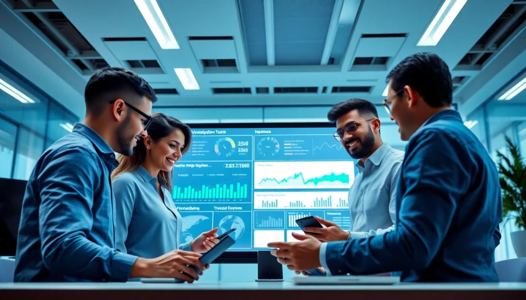 Dynamic team analyzing data at https://gg88.work/ in a modern workspace.