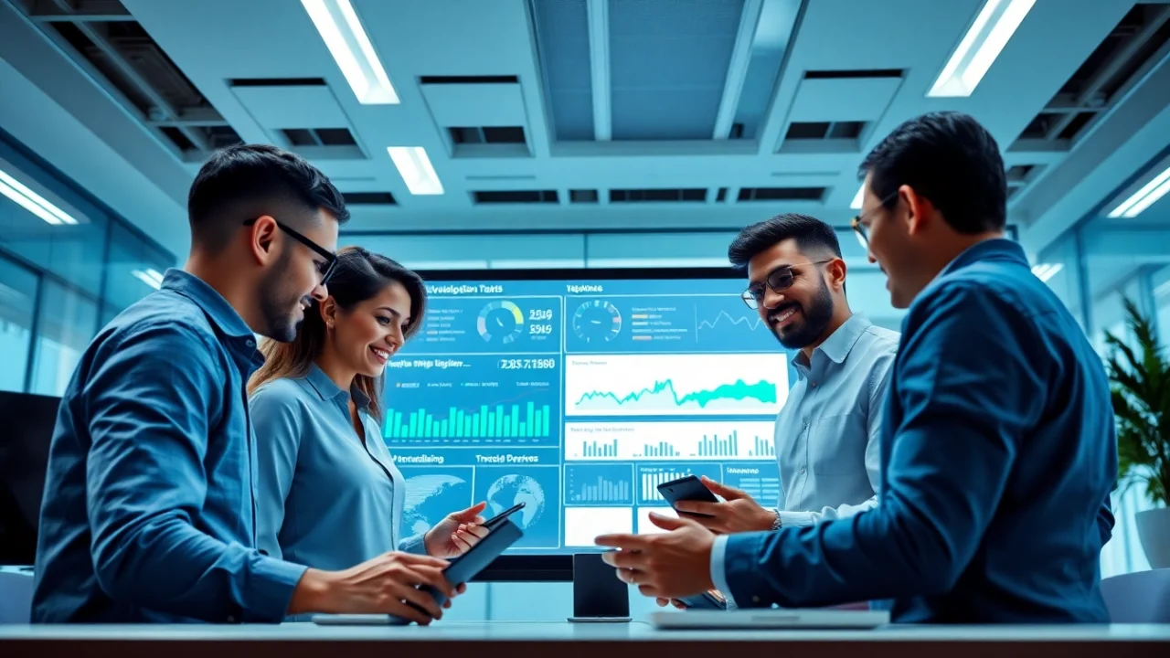 Dynamic team analyzing data at https://gg88.work/ in a modern workspace.