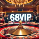 Experience thrilling gameplay at 68VIP with vibrant casino activities and excited players.