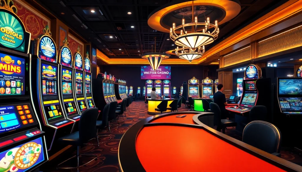 Jouer à un casino en ligne francais dans une ambiance luxueuse et animée.