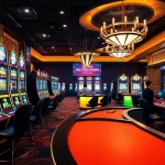 Jouer à un casino en ligne francais dans une ambiance luxueuse et animée.
