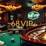 Experience the thrill of gambling with 68VIP's exciting casino scene featuring poker chips and vibrant gameplay.