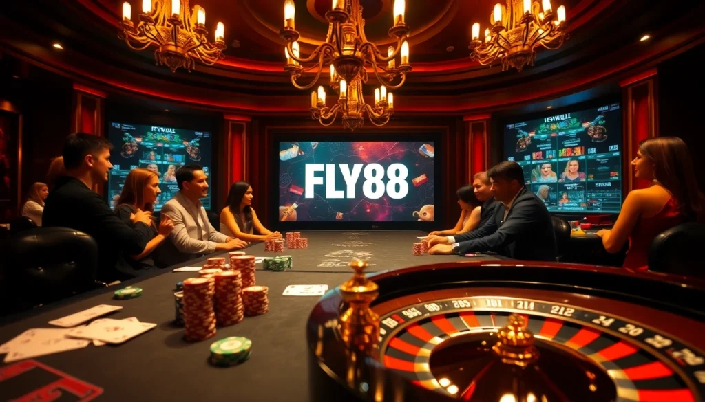 Experience thrilling gameplay at FLY88 with vibrant casino visuals and high-stakes action.