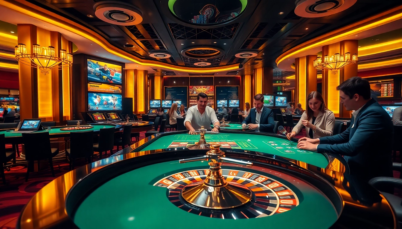 Action-packed scene at a casino showcasing online gaming experiences at https://789f.fan/