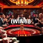 IWIN68 gaming table bustling with excitement and casino action.