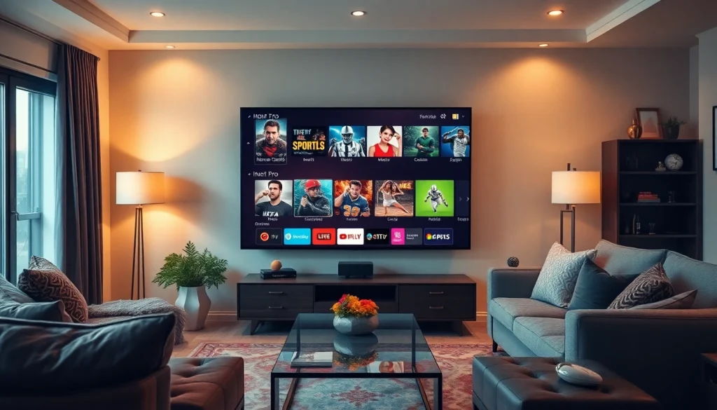 Enjoy the Iron TV Pro experience in a stylish living room with high-definition streaming options.