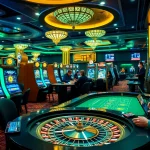 Des joueurs profitant de jeux passionnants dans des casinos crypto avec des machines à sous colorées et des tables de poker.