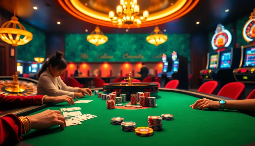 Exciting poker game at uu888 com with vibrant chips and dealer action.