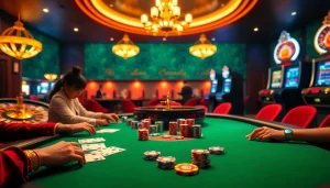 Exciting poker game at uu888 com with vibrant chips and dealer action.